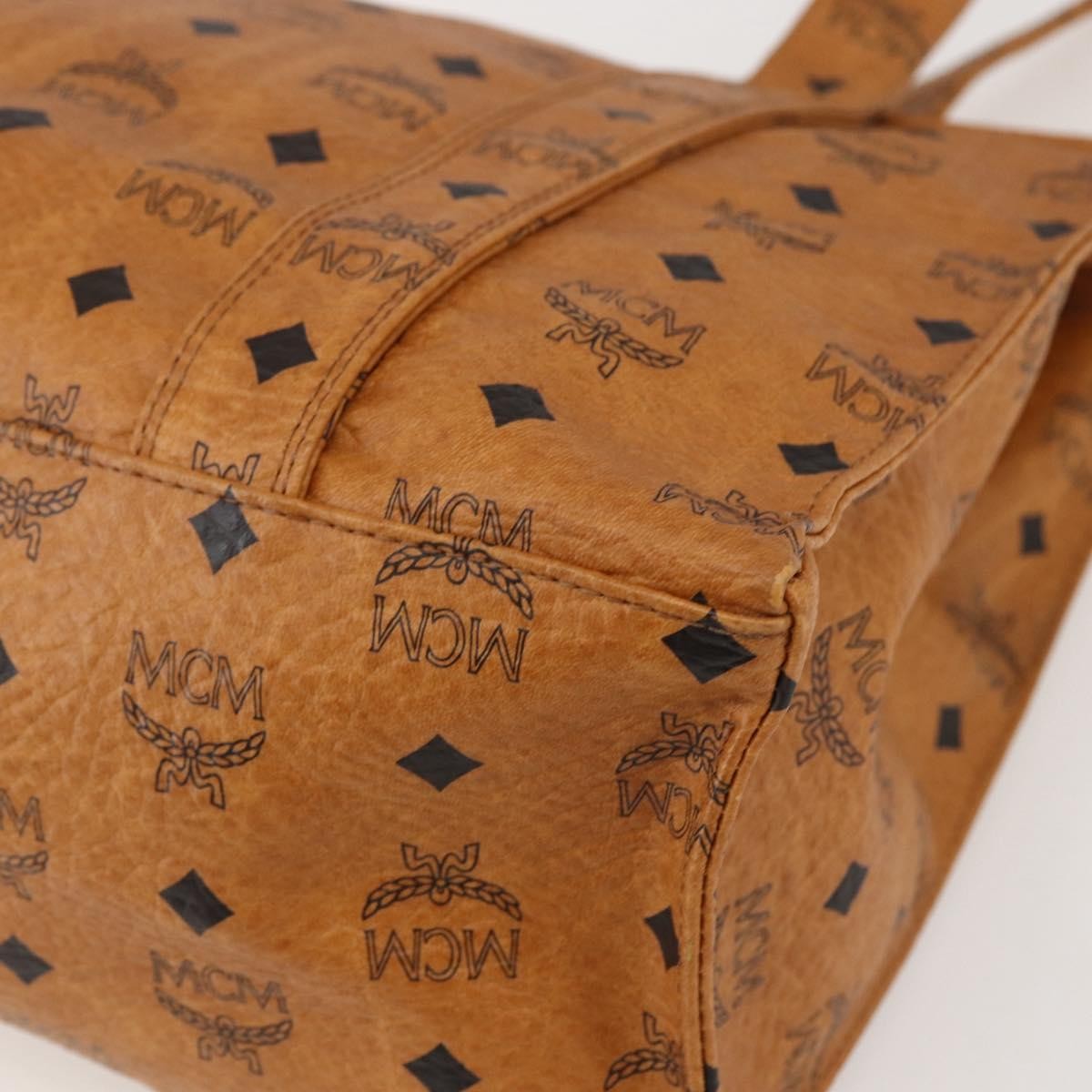 MCM Vintage Visetos Canvas Brown Pvc Tote Bag Bag (Pre-Owned)