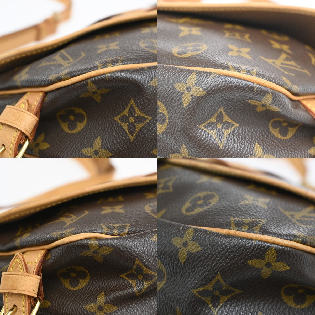 Louis Vuitton Saumur Monogram Canvas Brown Canvas Shoulder Bag Bag (Pre-Owned)