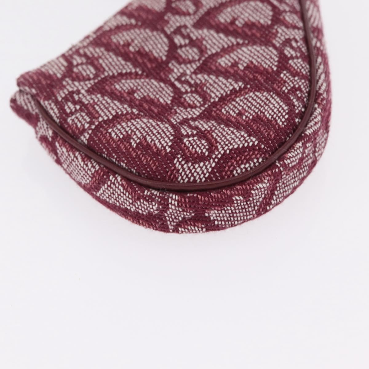 Christian Dior Vintage Saddle Zip Coin Purse Diorissimo Canvas Red Canvas Clutche & Pouche Bag (Pre-Owned)