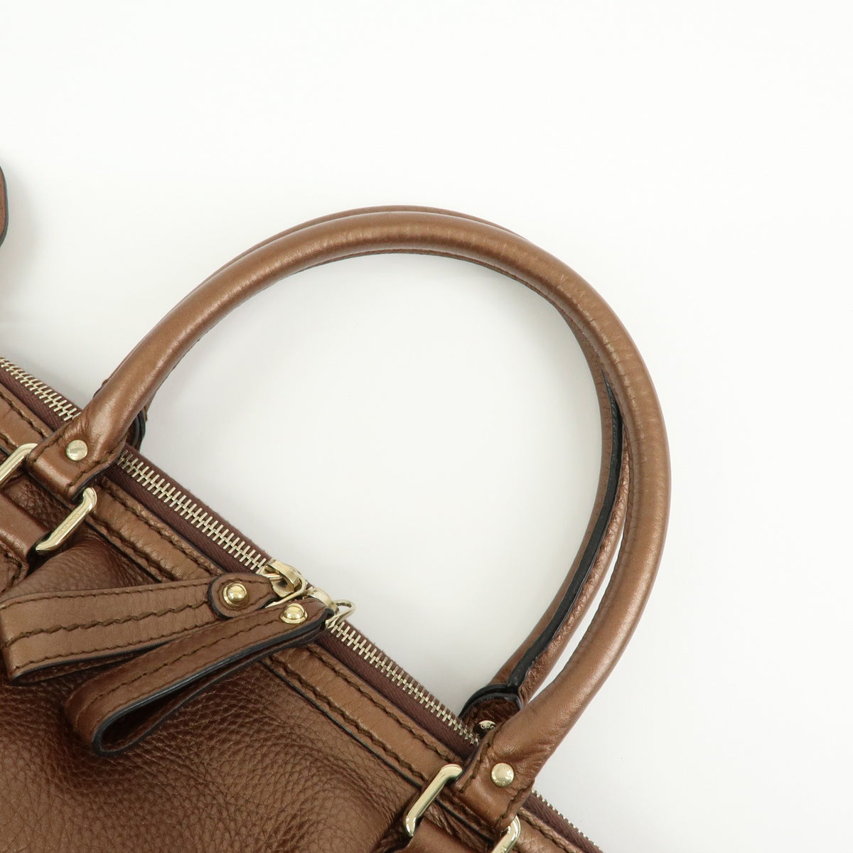 Gucci Sukey Top Handle Satchel Leather Brown Leather Handbag (Pre-Owned)