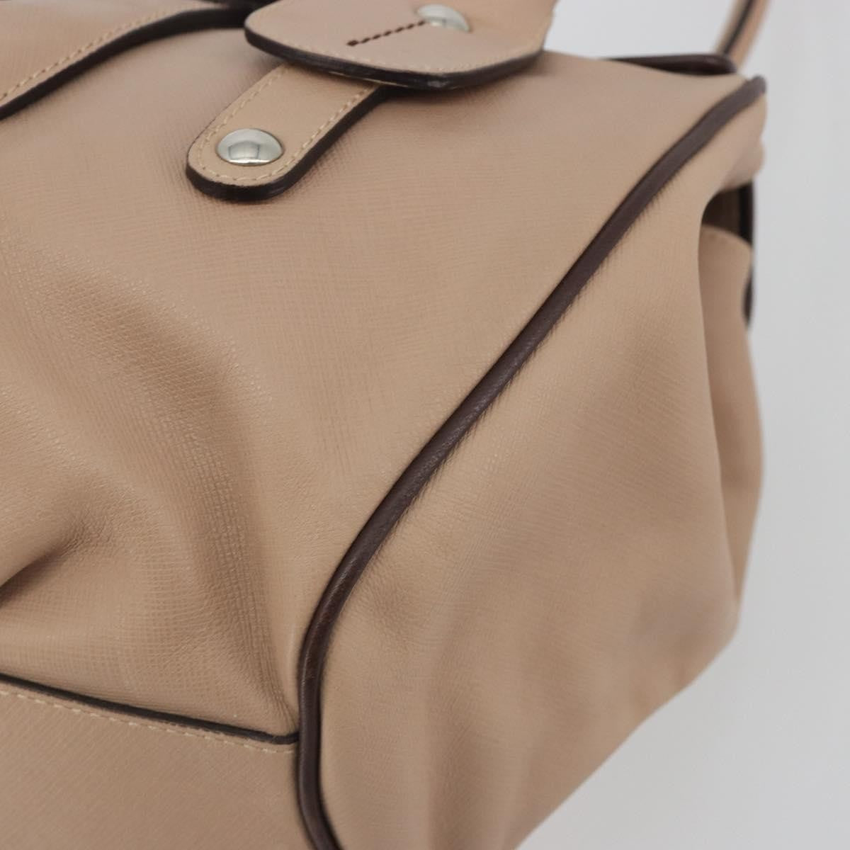 Salvatore Ferragamo Gancini Leather Beige Leather Crossbody Bag Bag (Pre-Owned)