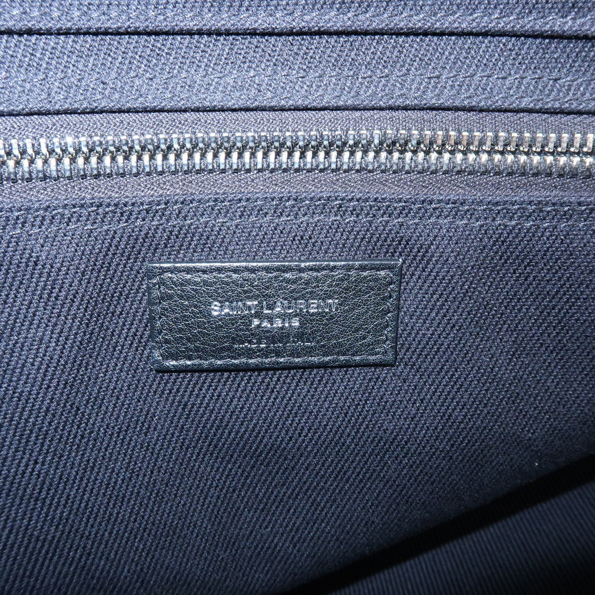 Saint Laurent Rive Gauche Shopper Canvas Black Canvas Tote Bag Bag (Pre-Owned)