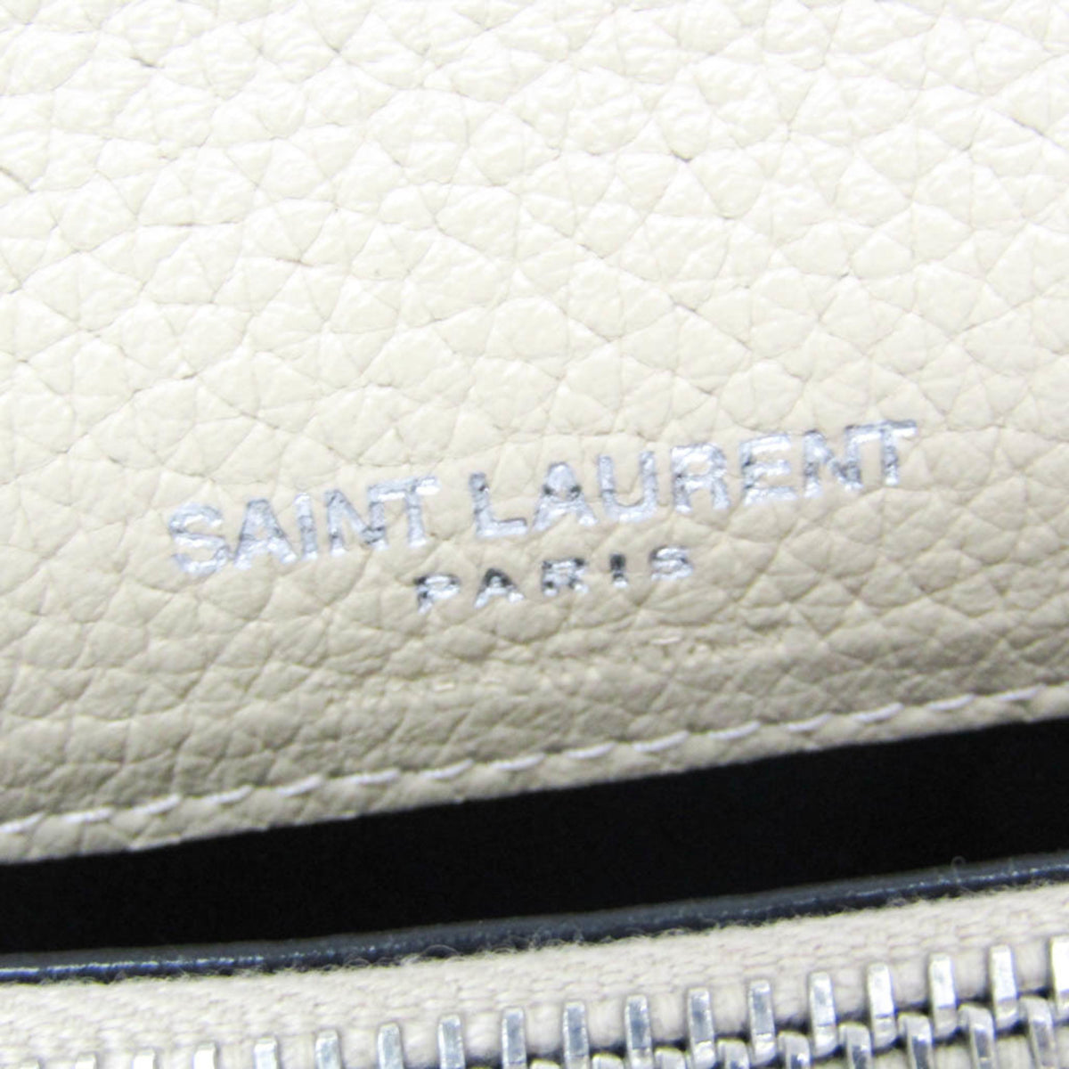 Saint Laurent Sac De Jour Souple Card Case Leather Beige Leather Wallets Accessory (Pre-Owned)