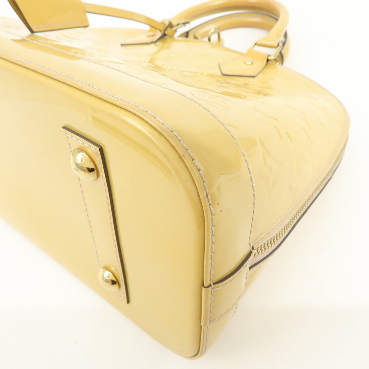 Louis Vuitton Alma Monogram Vernis Yellow Patent_Leather Handbag (Pre-Owned)