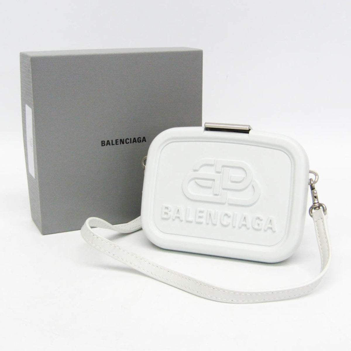 Balenciaga Logo Lunch Box Plastic White Plastic Shoulder Bag Bag (Pre-Owned)