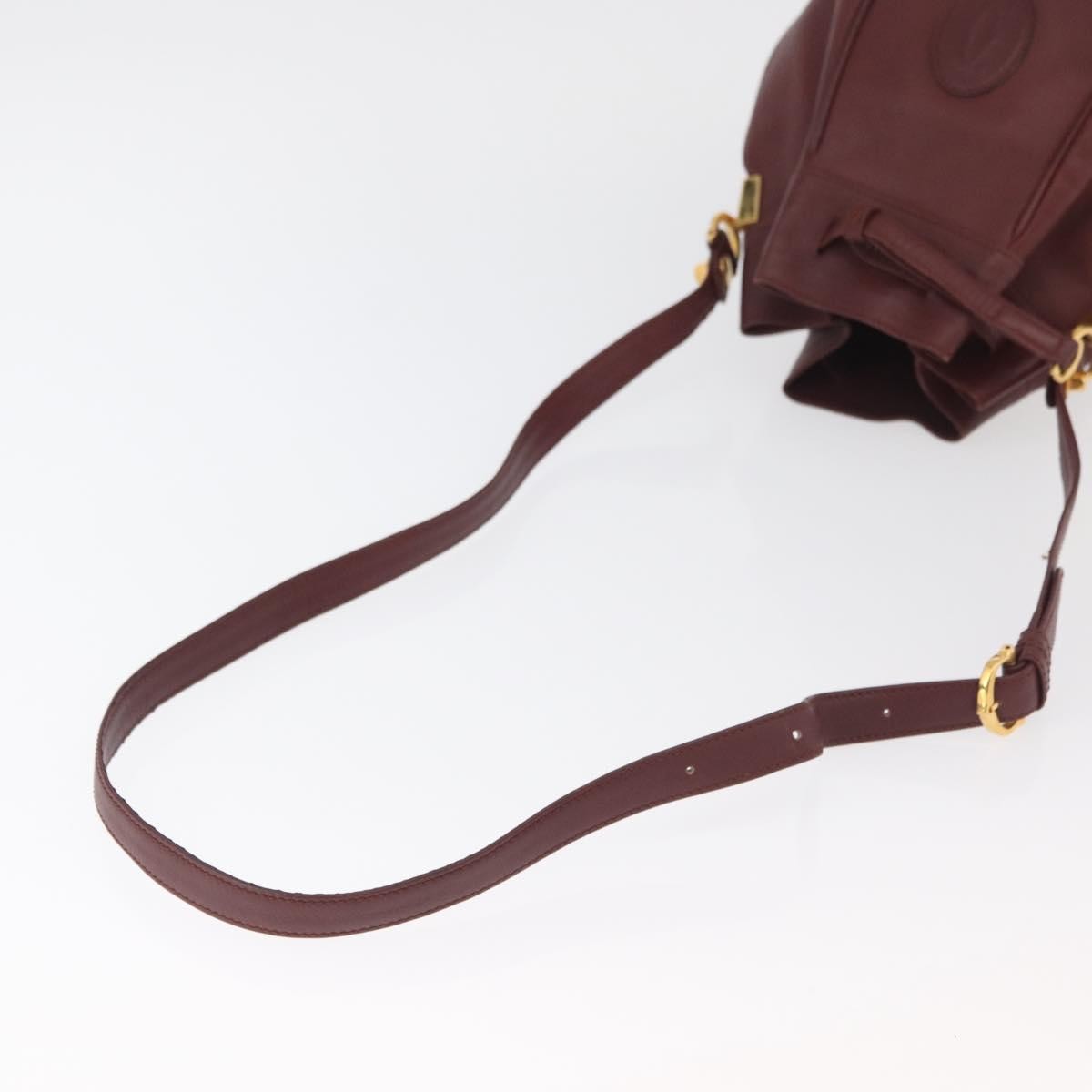 Cartier Must De Cartier Leather Burgundy Leather Shoulder Bag Bag (Pre-Owned)