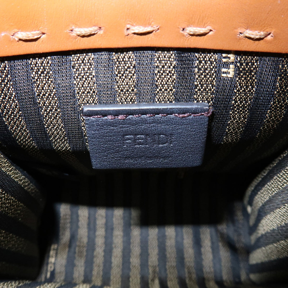 Fendi Sunshine Shopper Leather Brown Leather Tote Bag Bag (Pre-Owned)
