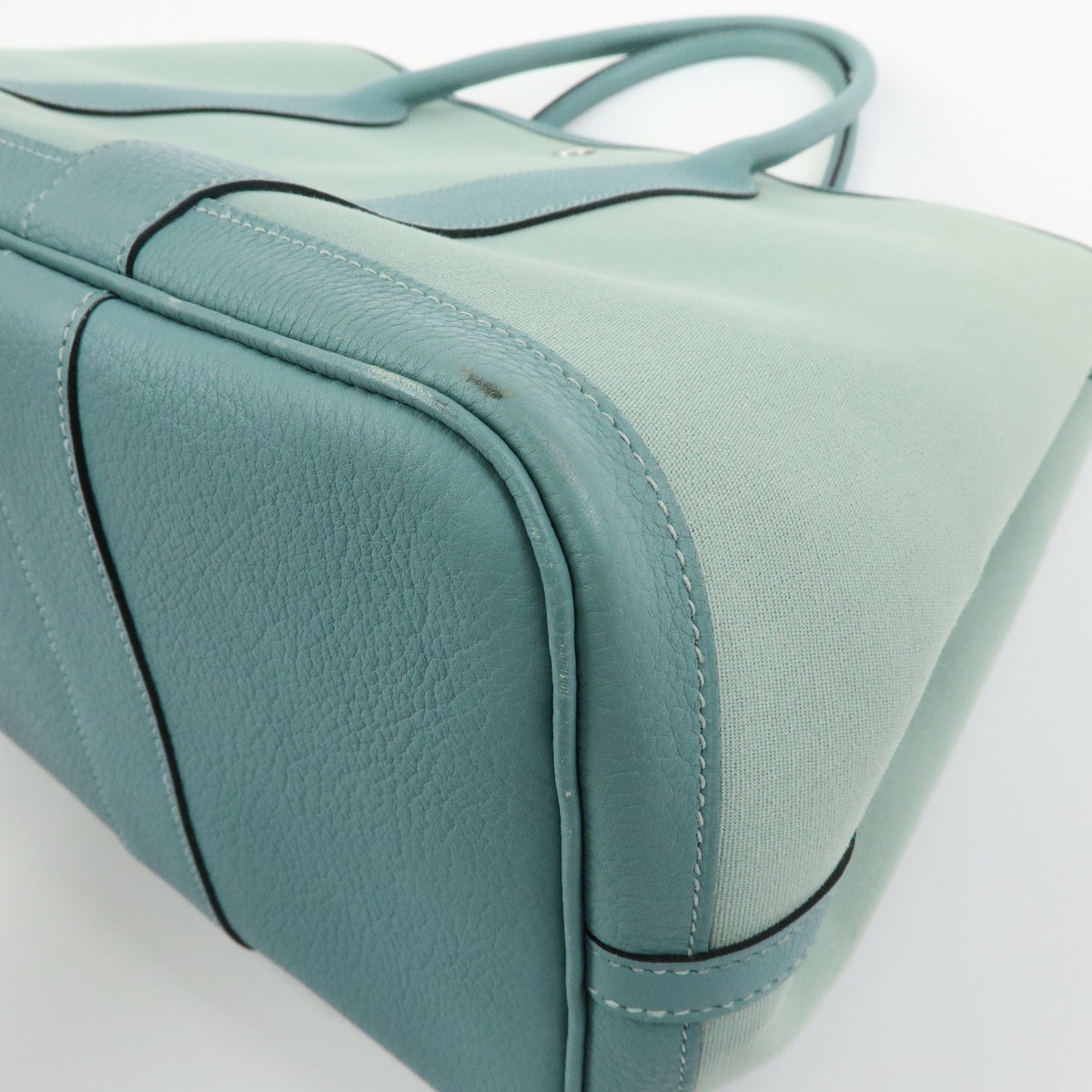 Hermes Garden Party Toile And Leather Green Canvas Tote Bag Bag (Pre-Owned)