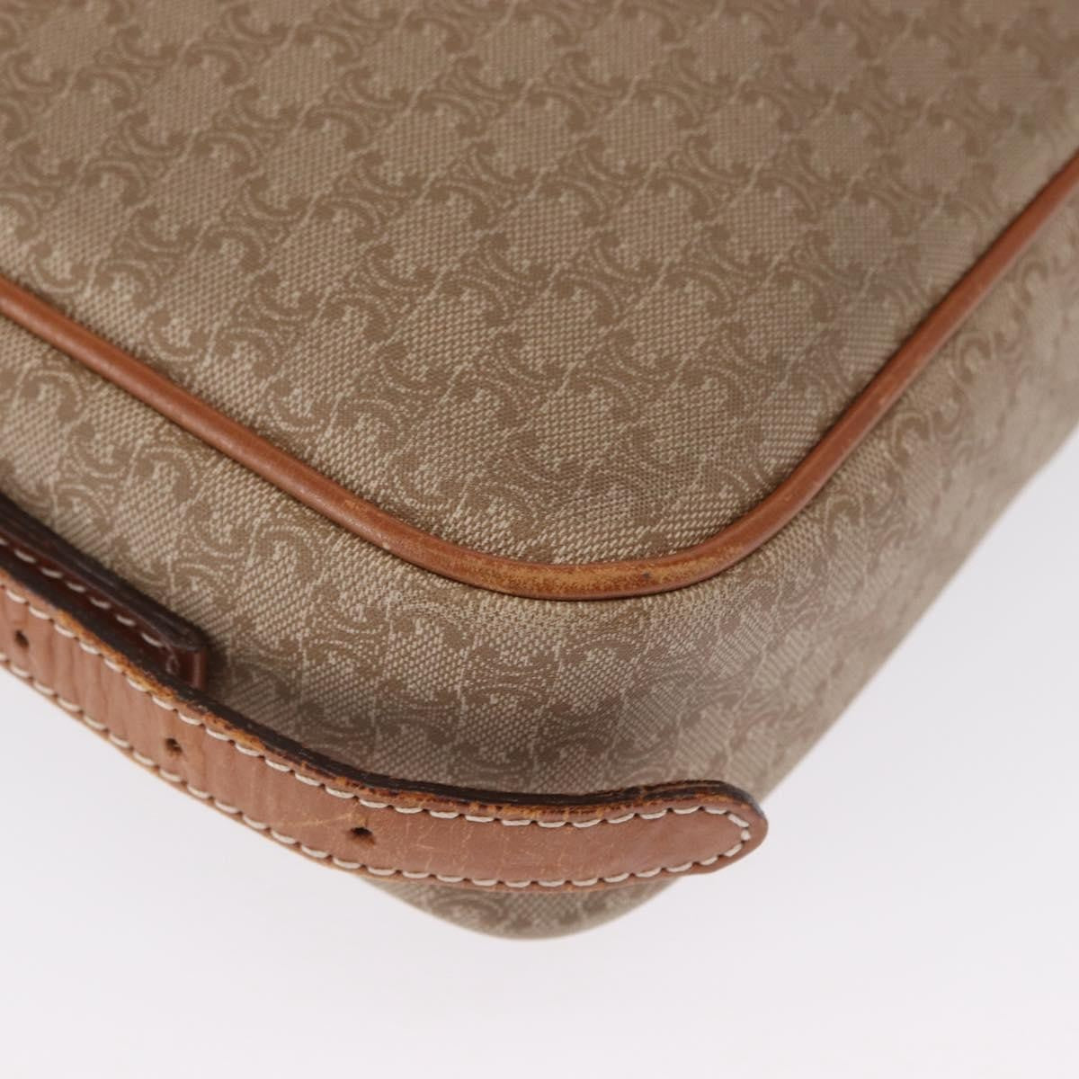 Celine Vintage Macadam Canvas And Leather Beige Canvas Shoulder Bag Bag (Pre-Owned)