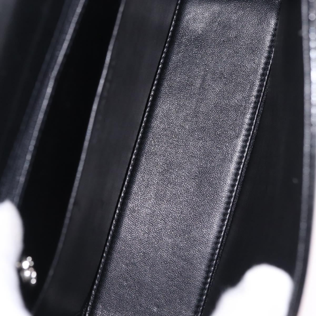 Chanel Vintage Cc Box Flap Leather Black Patent_Leather Handbag (Pre-Owned)