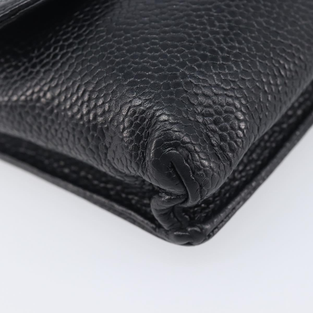 Chanel Cigarette Case Caviar Black Leather Clutche & Pouche Bag (Pre-Owned)