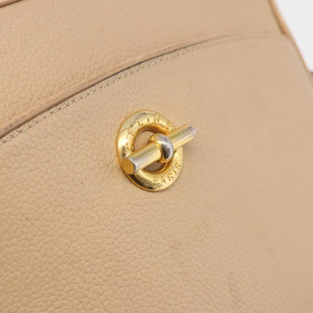 Celine Vintage Leather Beige Leather Shoulder Bag Bag (Pre-Owned)