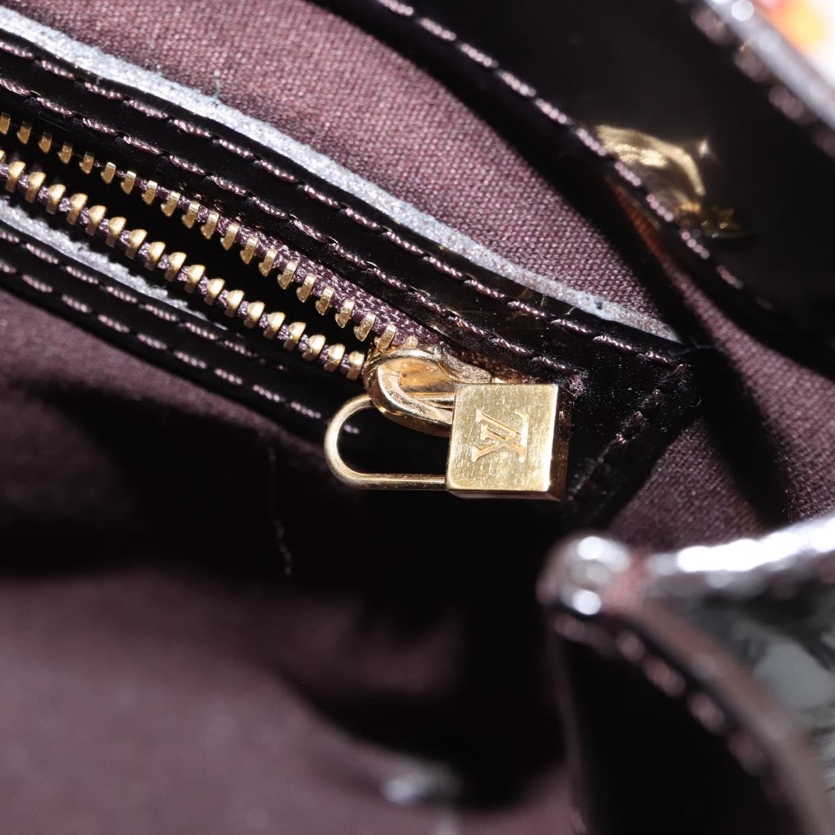 Louis Vuitton Wilshire Monogram Vernis Burgundy Patent_Leather Handbag (Pre-Owned)