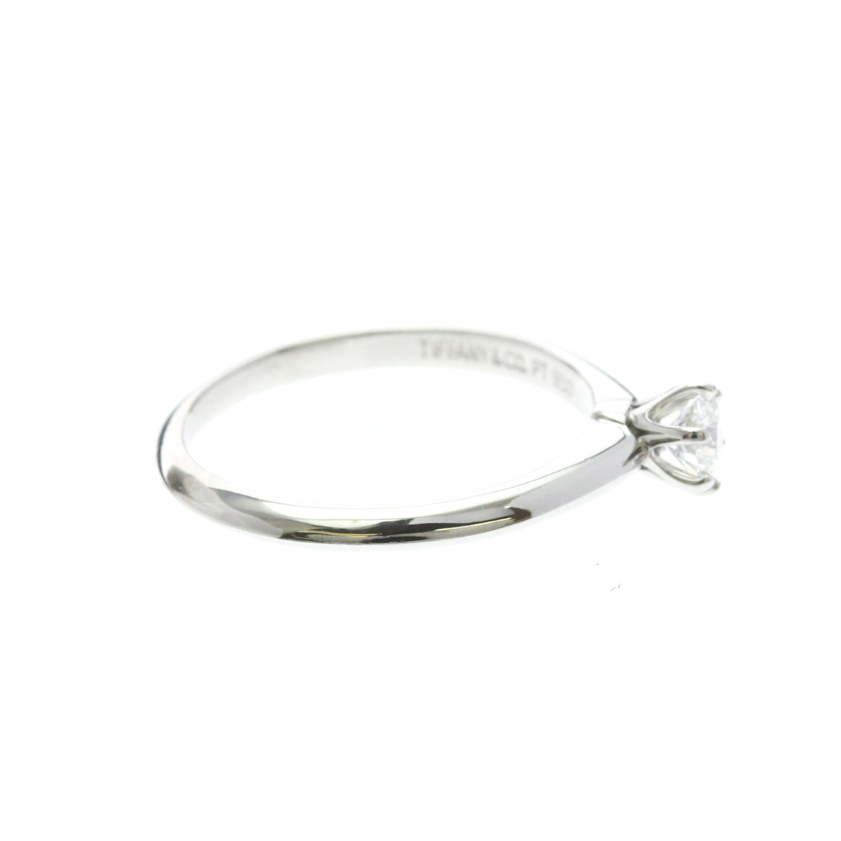 Tiffany & Co. Tiffany Setting Solitaire Platinum With Rbc Diamond G/Vvs2 Silver Platinum Ring Jewelry (Pre-Owned)