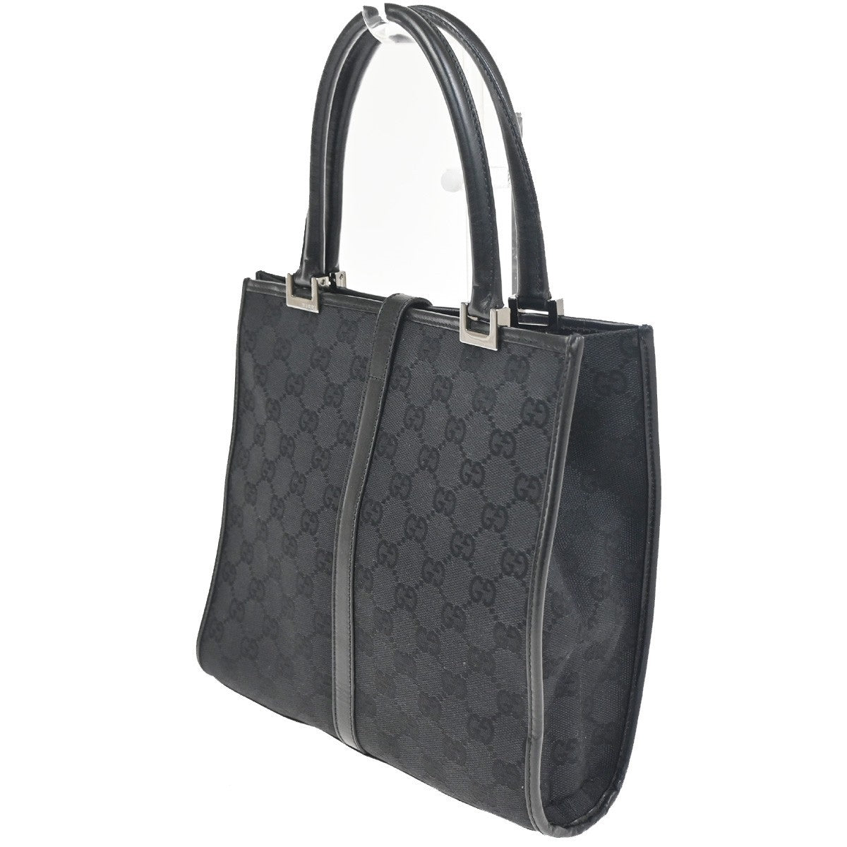 Gucci Jackie Tote Gg Canvas And Leather Black Canvas Handbag (Pre-Owned)