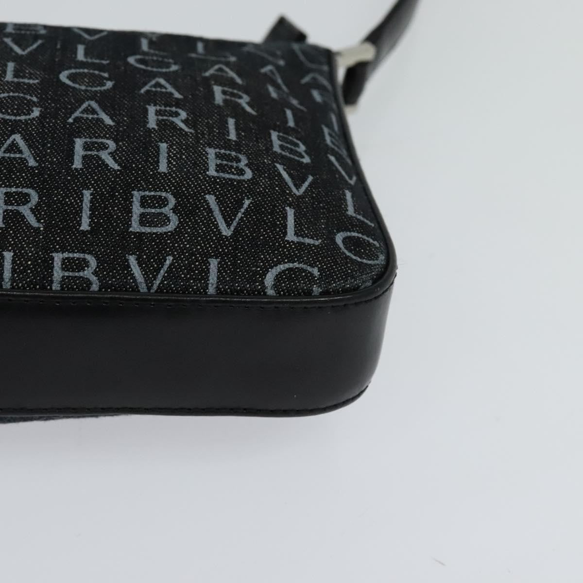 Bvlgari Logomania Canvas Black Canvas Shoulder Bag Bag (Pre-Owned)