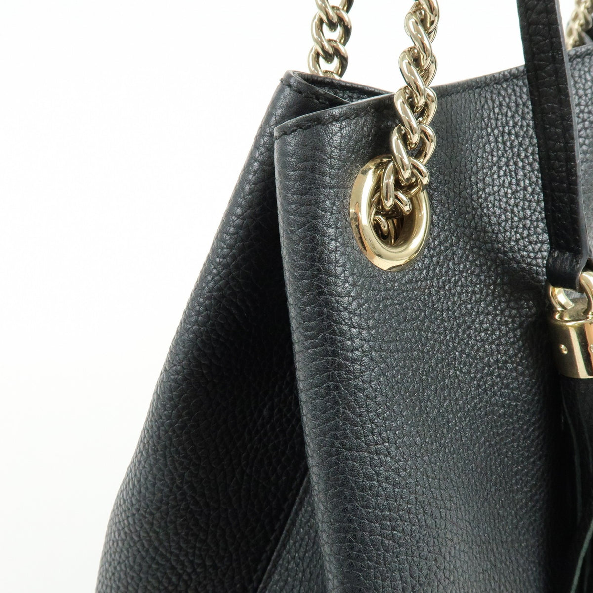 Gucci Soho Chain Strap Leather Black Leather Shoulder Bag Bag (Pre-Owned)