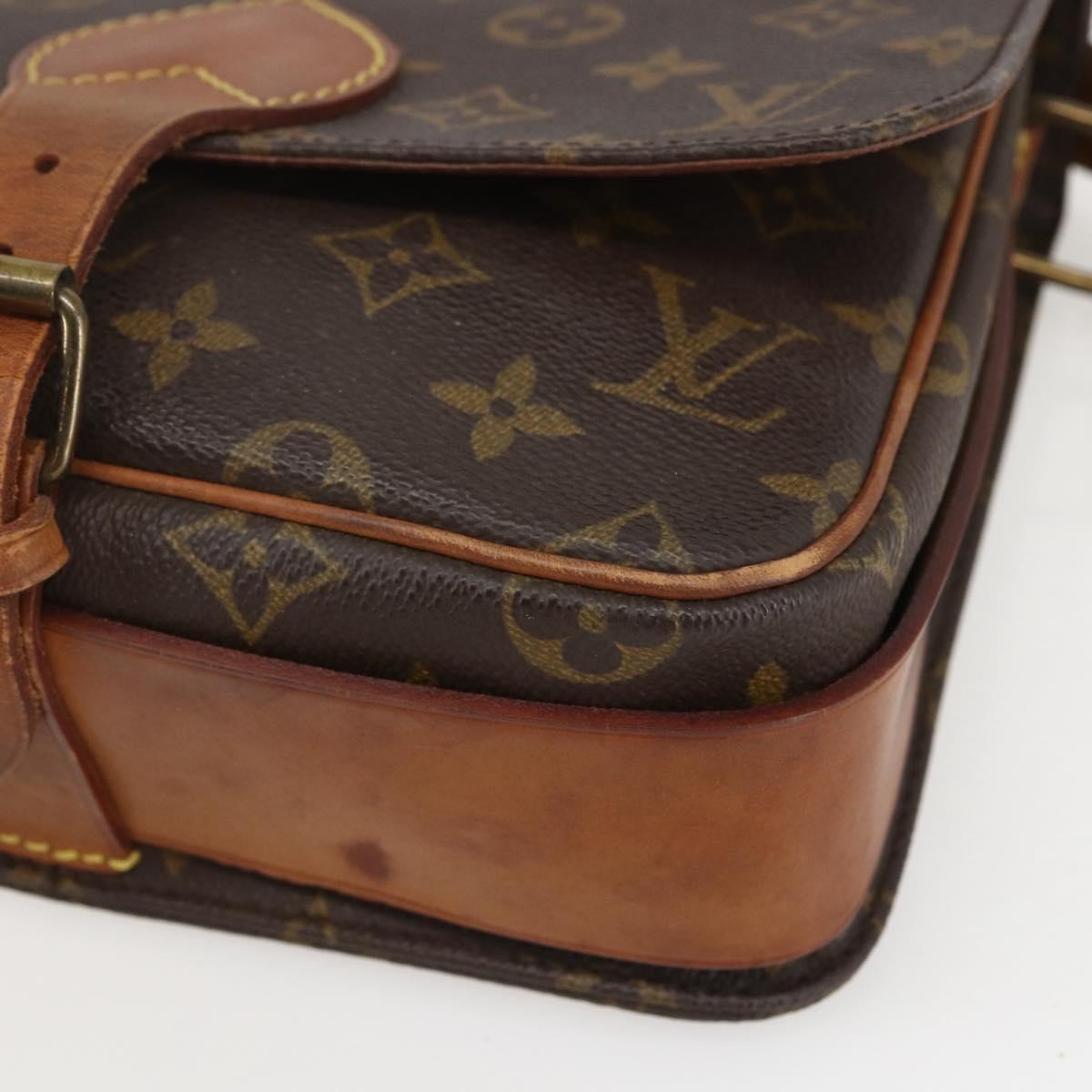 Louis Vuitton Cartouchiere Monogram Canvas Brown Canvas Shoulder Bag Bag (Pre-Owned)