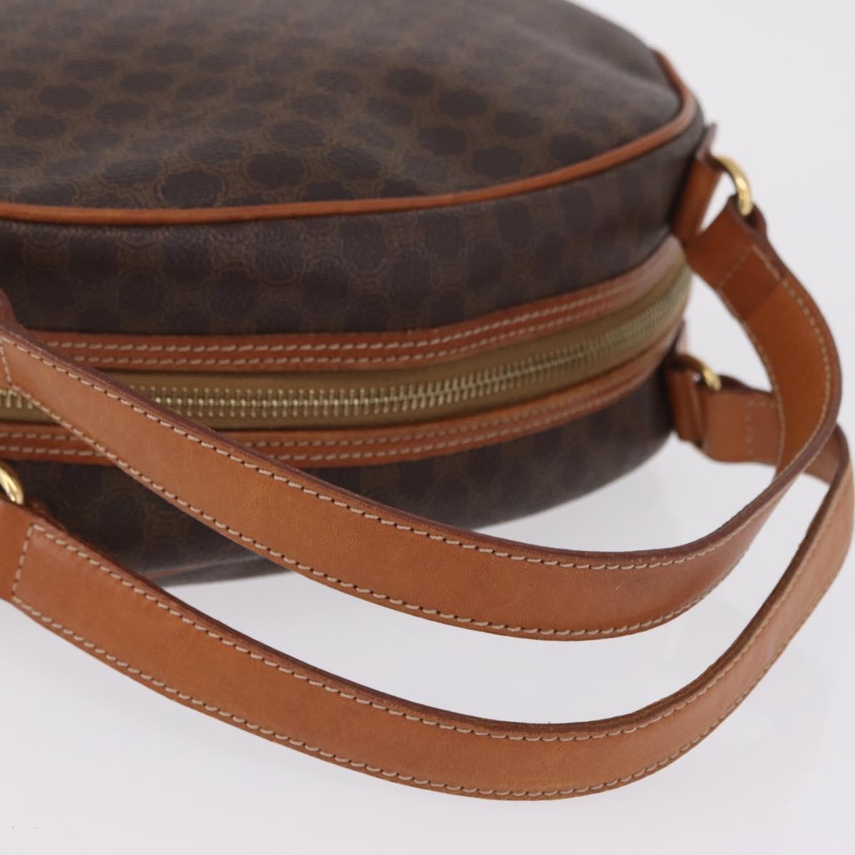 Celine Vintage Handbag Toile Céline Brown Canvas Handbag (Pre-Owned)