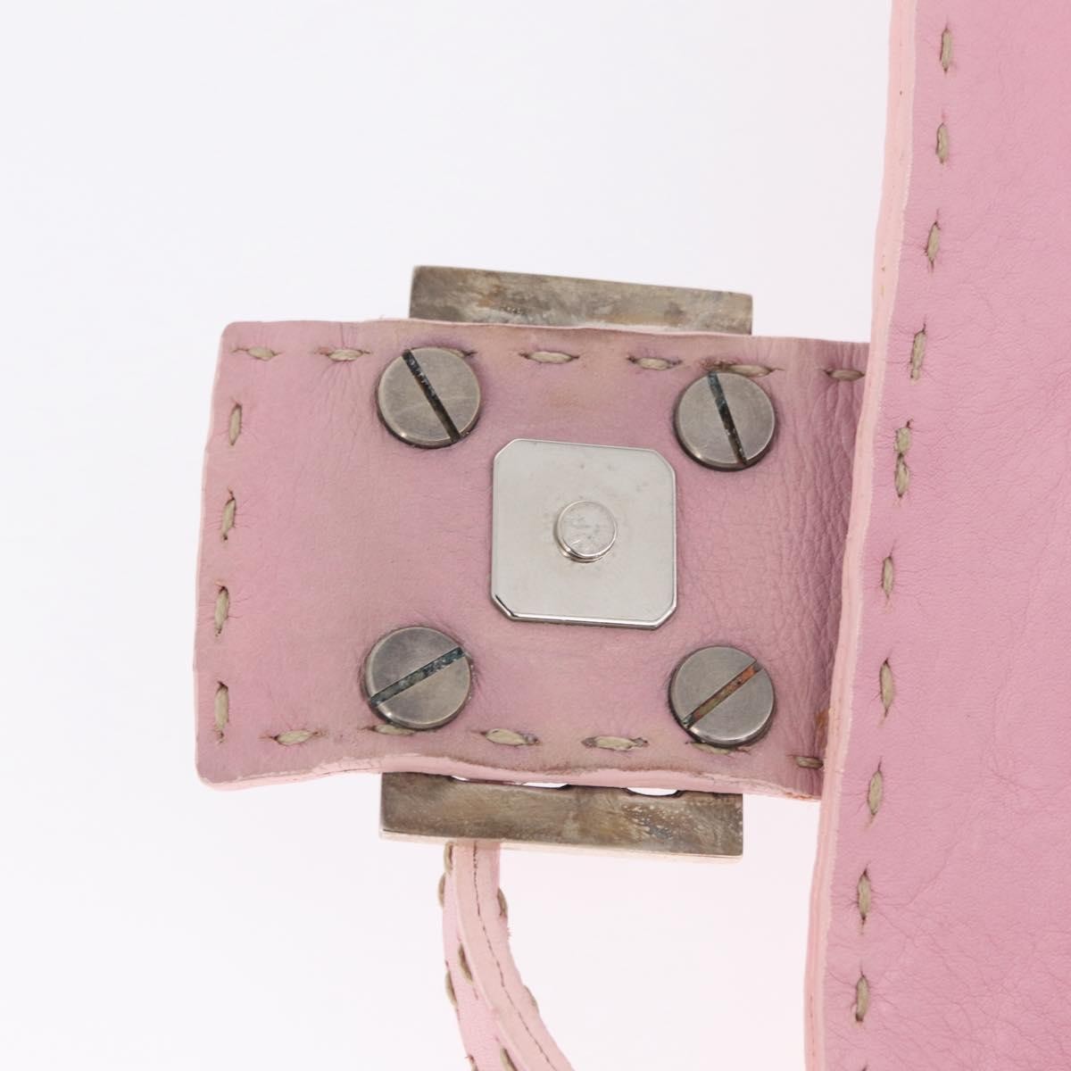 Fendi Selleria Baguette Leather Pink Leather Handbag (Pre-Owned)