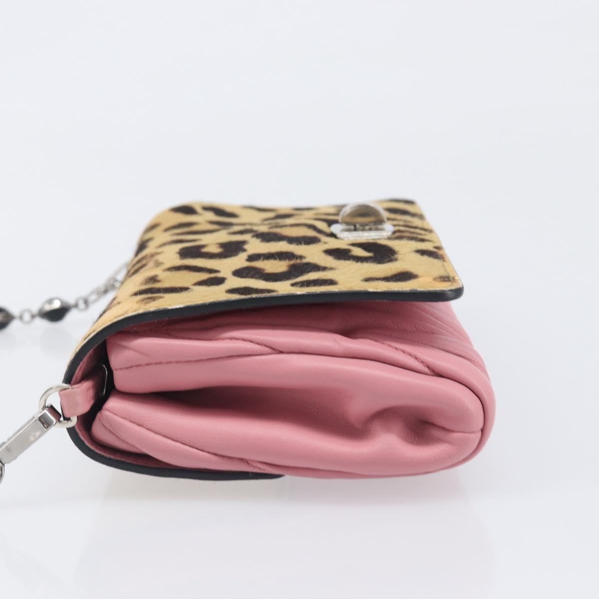 Miu Miu Convertible Flap Haircalf & Matelassé Nappa Leather Pink Calfskin Crossbody Bag Bag (Pre-Owned)