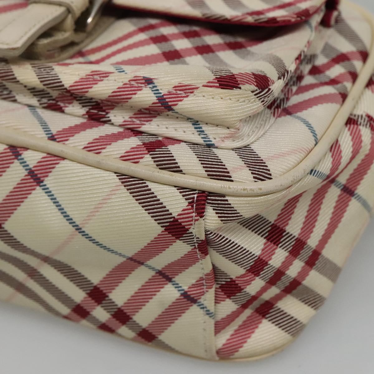 Burberry Nova Check Blue Label Nylon White Nylon Shoulder Bag Bag (Pre-Owned)