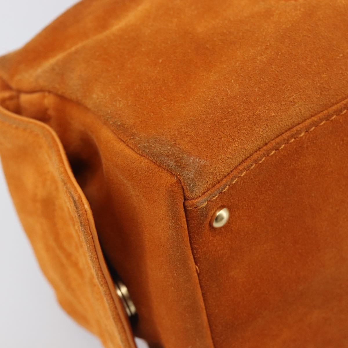 Chanel Coco Mark Suede Orange Suede Shoulder Bag Bag (Pre-Owned)