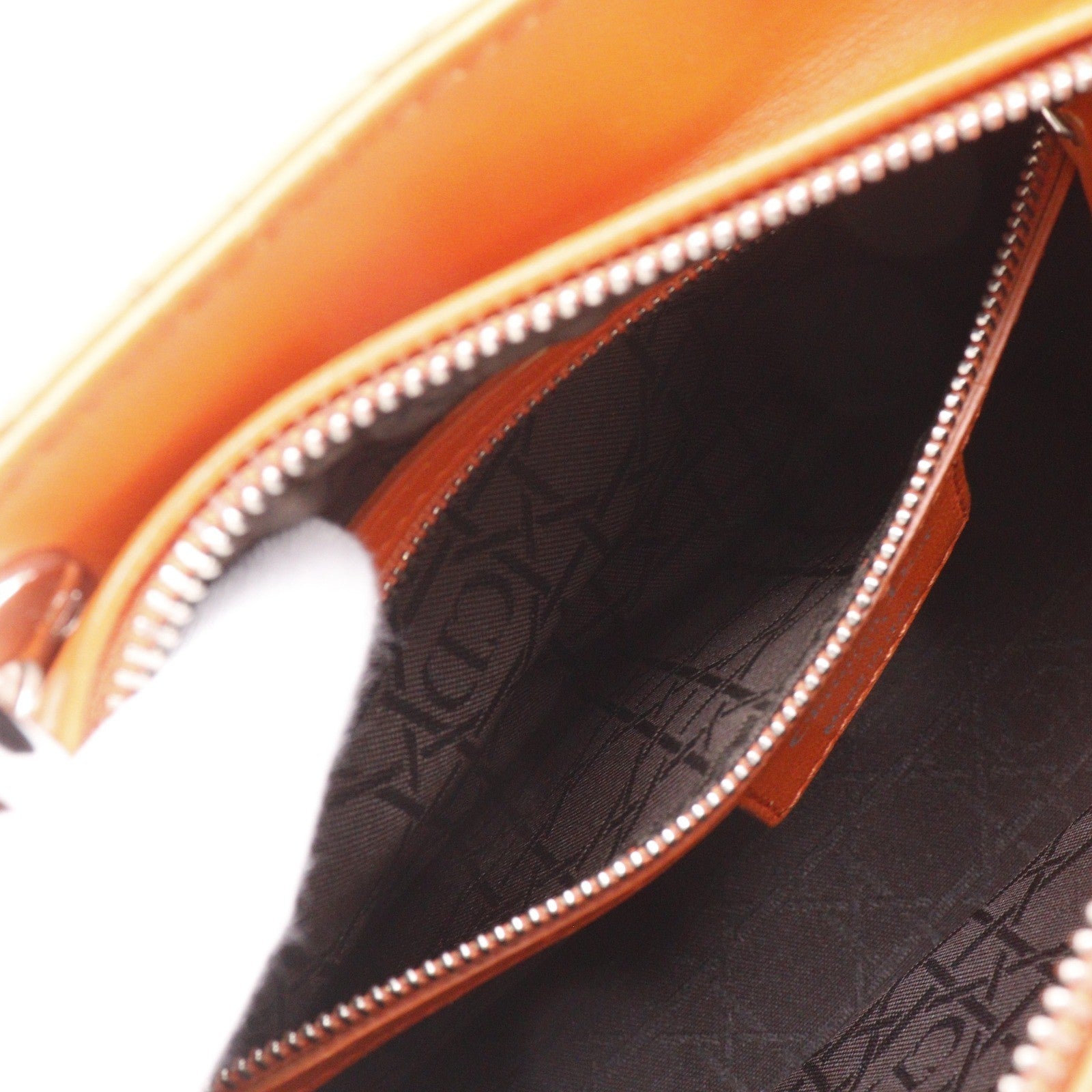 Christian Dior Lady Dior Cannage Orange Leather Handbag (Pre-Owned)