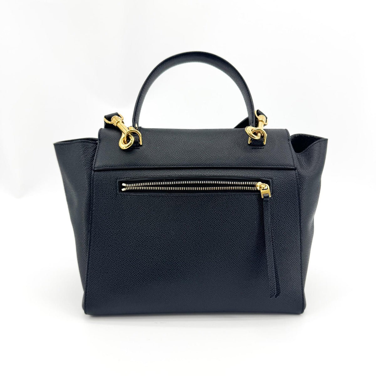 Celine Belt Calfskin Black Leather Handbag (Pre-Owned)