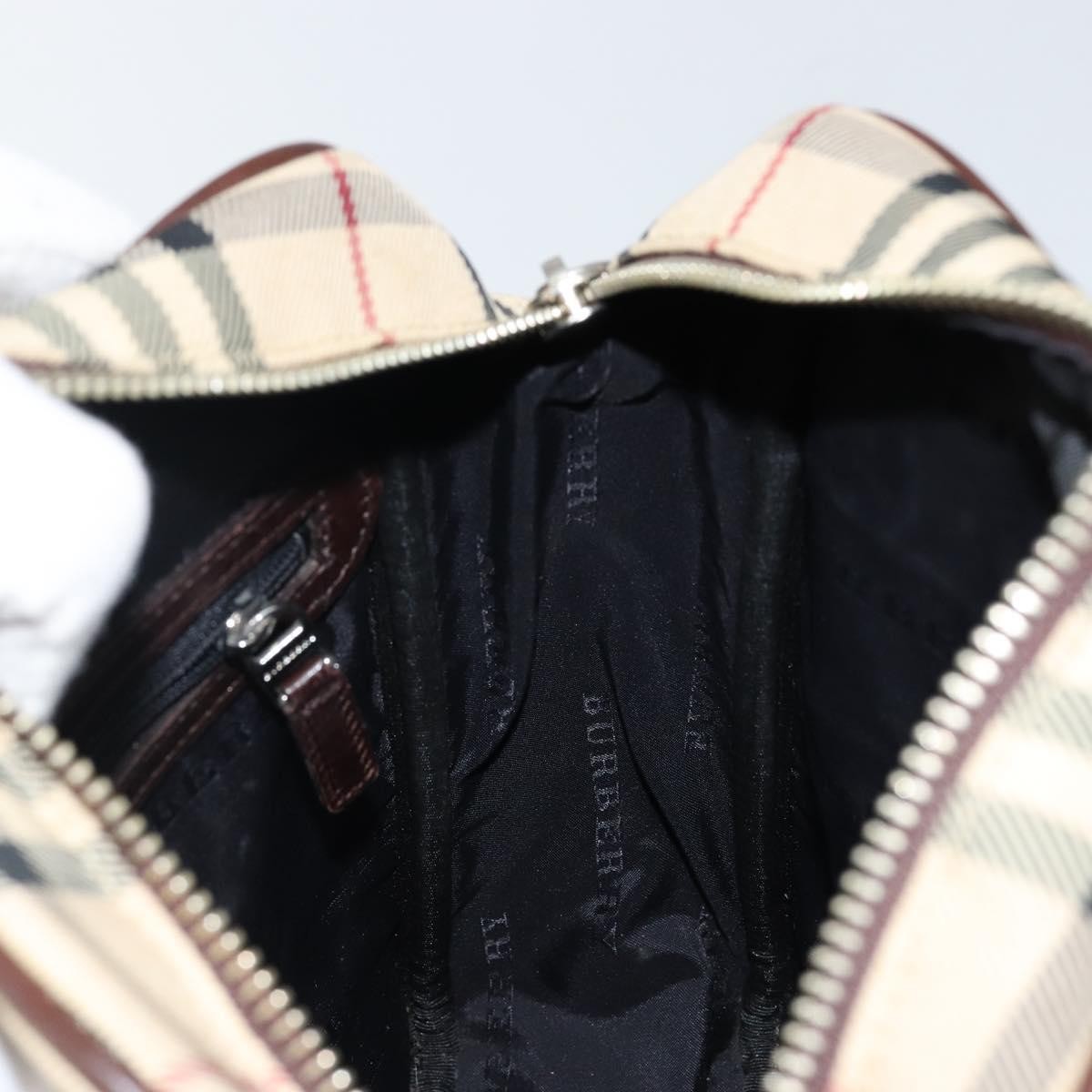 Burberry Zip Messenger Nova Check Canvas And Leather Beige Canvas Shoulder Bag Bag (Pre-Owned)
