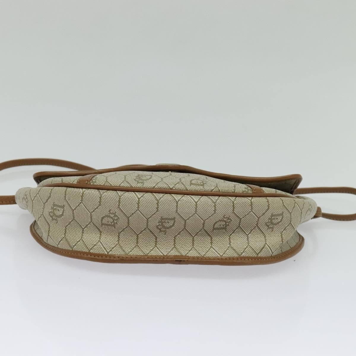 Christian Dior Vintage Honeycomb Zip Coated Canvas Beige Canvas Bag (Pre-Owned)
