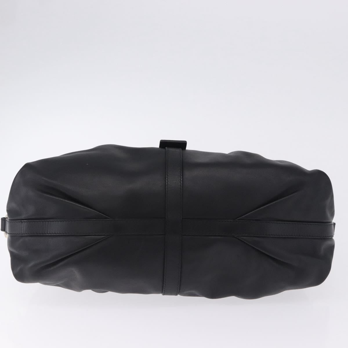 Bvlgari Chandra Hobo Leather Black Leather Handbag (Pre-Owned)