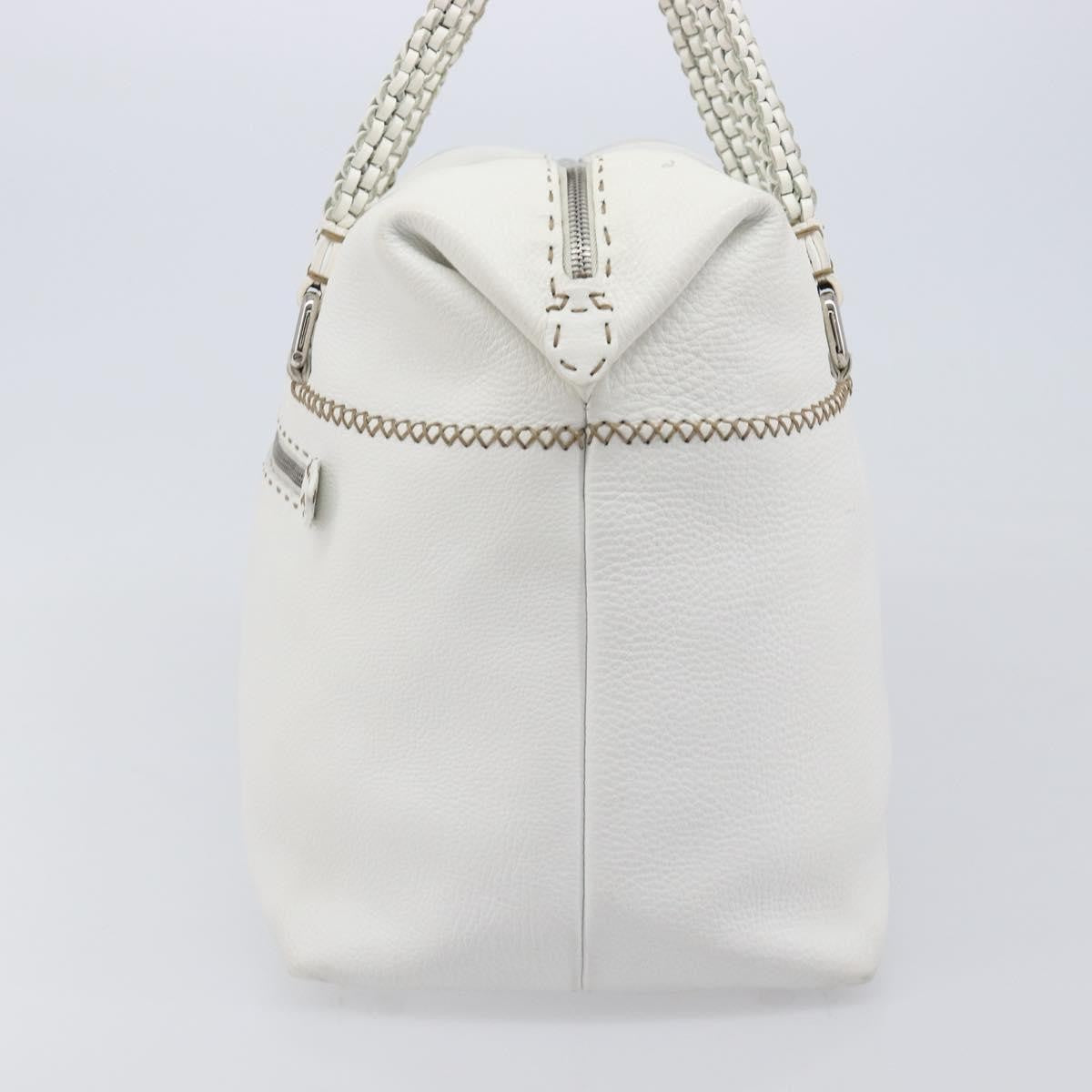 Fendi Selleria 2Bag Leather White Leather Handbag (Pre-Owned)