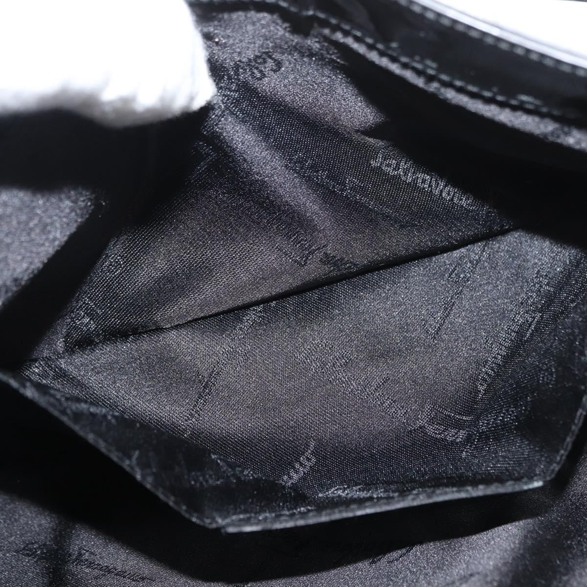 Salvatore Ferragamo Gancini Patent Leather Black Patent_Leather Shoulder Bag Bag (Pre-Owned)