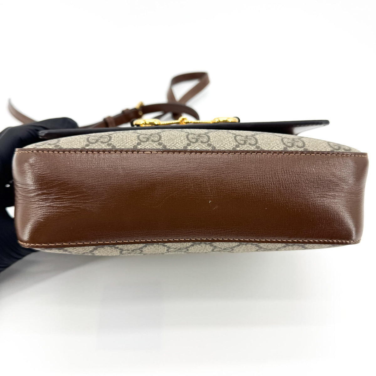 Gucci Horsebit 1955 Camera Gg Coated Canvas With Leather Beige Canvas Handbag (Pre-Owned)