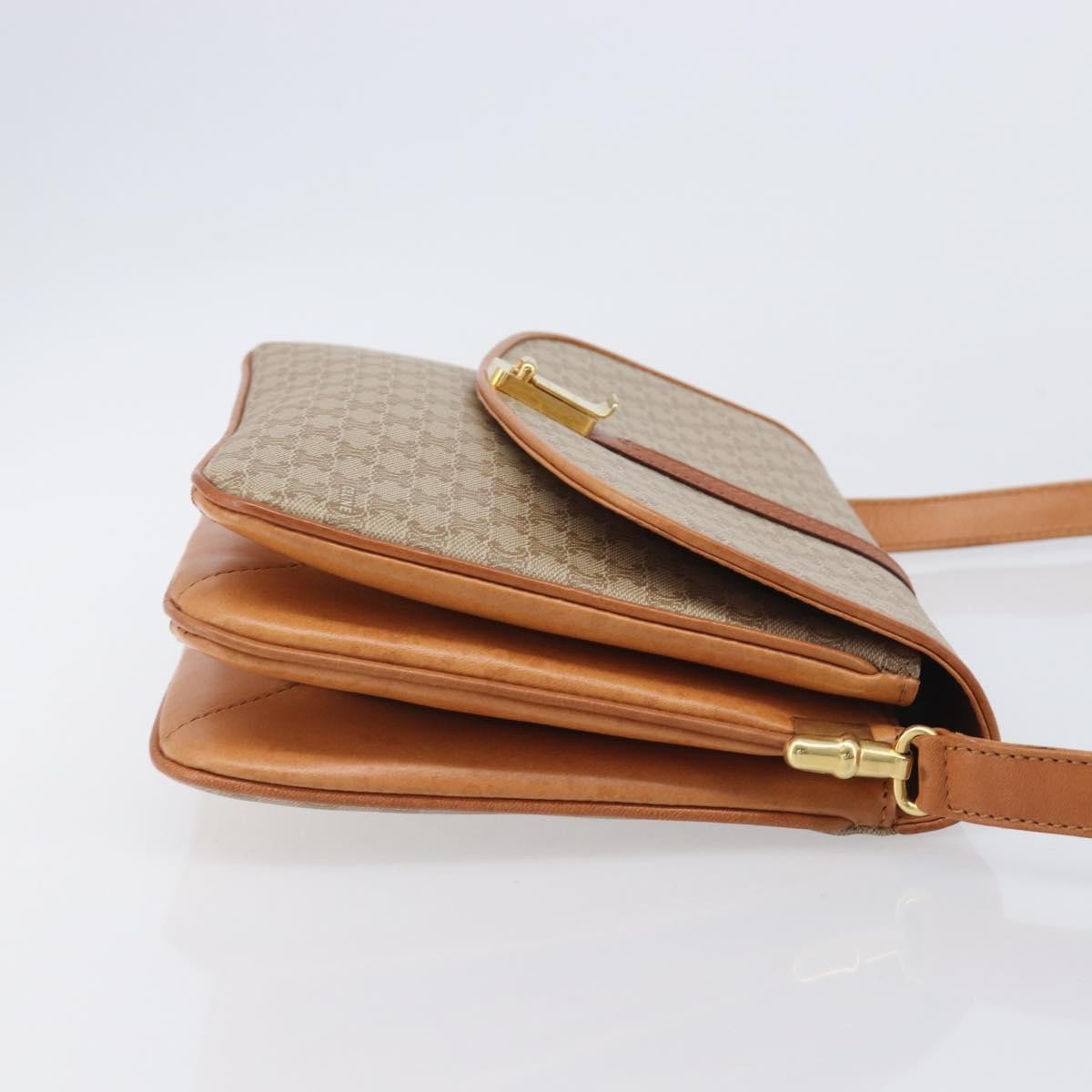 Celine Vintage Macadam Canvas And Leather Beige Canvas Shoulder Bag Bag (Pre-Owned)