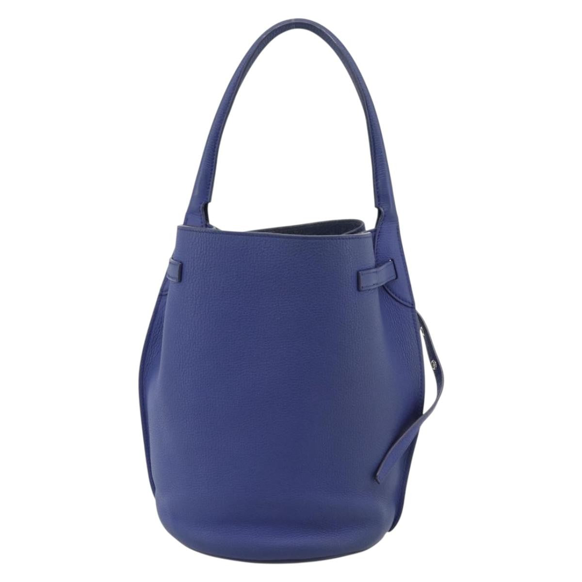 Celine Big Bag Bucket Leather Blue Leather Handbag (Pre-Owned)