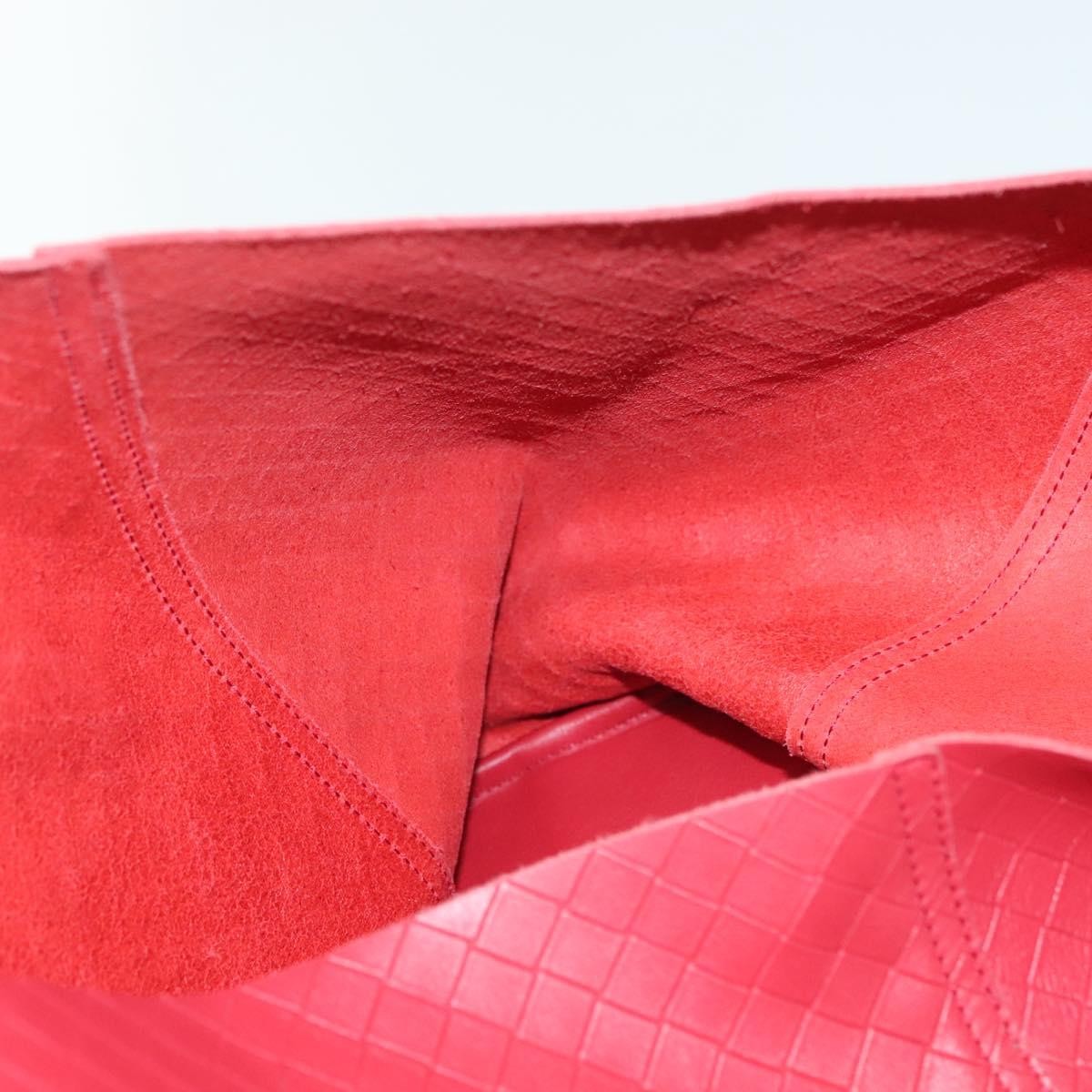 Bottega Veneta Intrecciomirage Tote Leather Red Leather Tote Bag Bag (Pre-Owned)