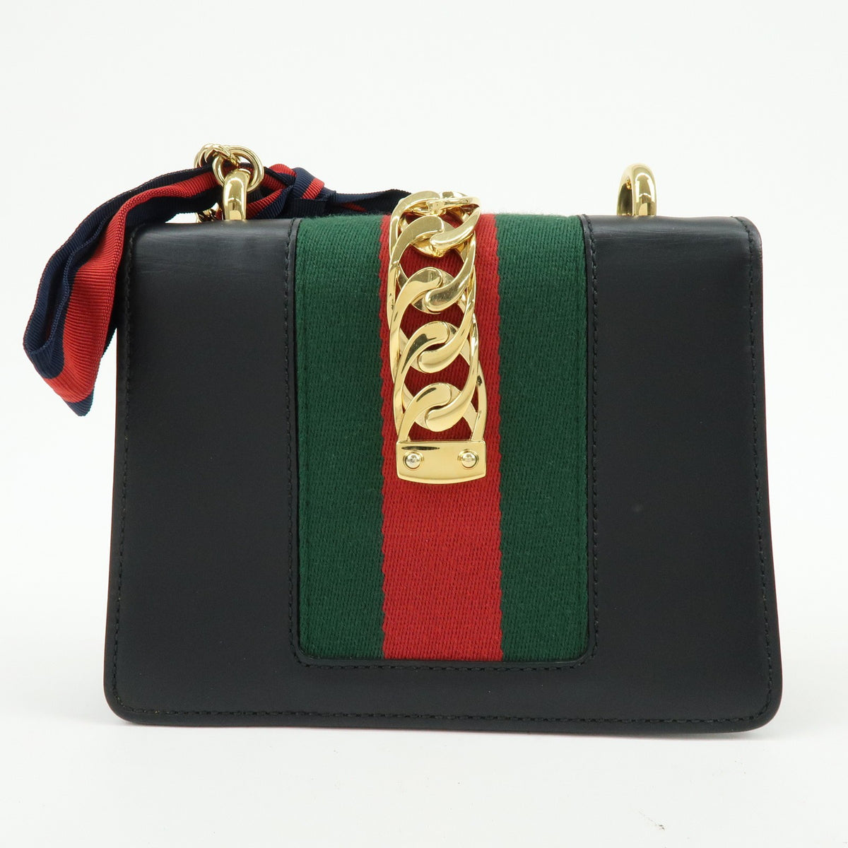 Gucci Sylvie Leather Black Leather Shoulder Bag Bag (Pre-Owned)