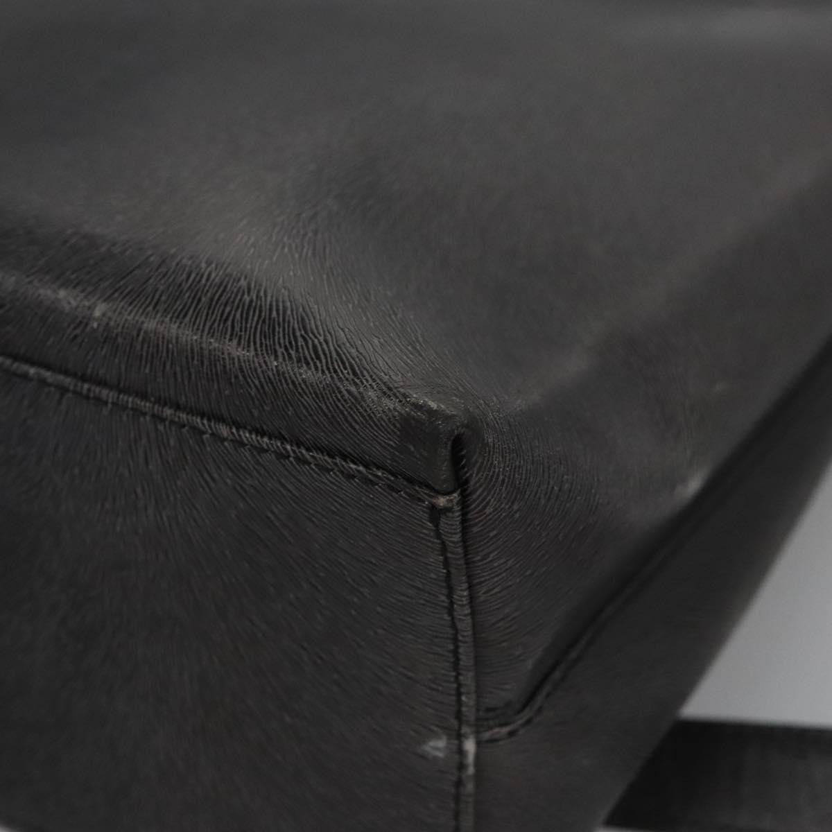 Salvatore Ferragamo Gancini Leather Black Leather Handbag (Pre-Owned)