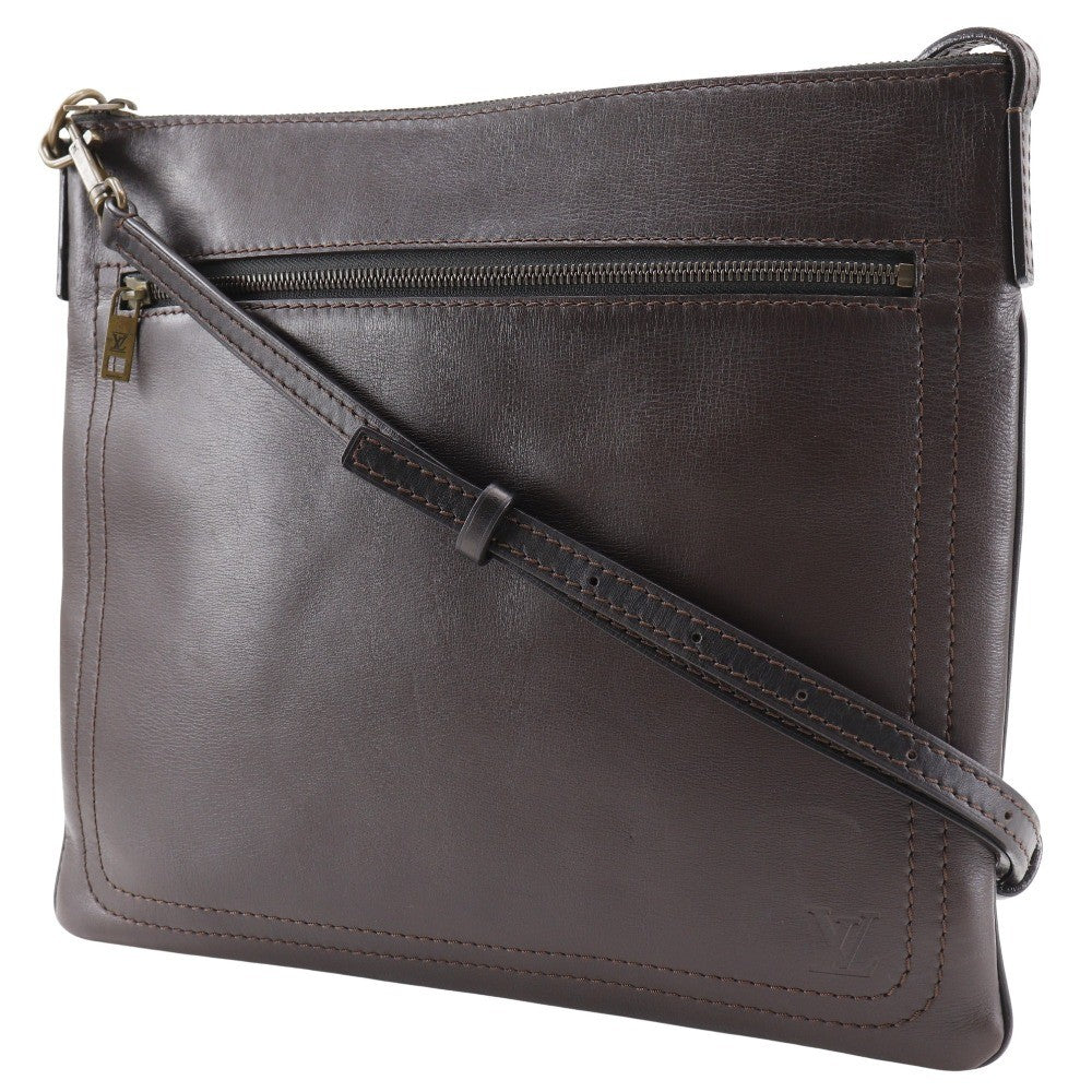 Louis Vuitton Sac Plat Utah Leather Brown Leather Shoulder Bag Bag (Pre-Owned)
