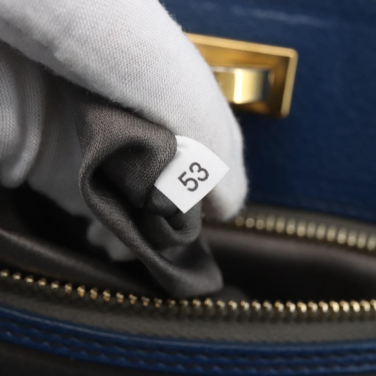 Miu Miu Vintage Leather Blue Leather Tote Bag Bag (Pre-Owned)