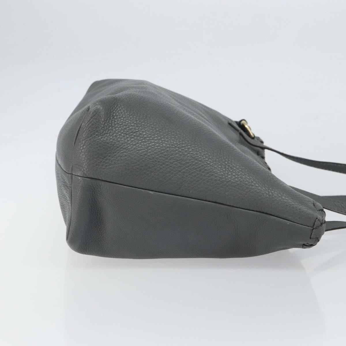 Gucci Bamboo Tassel Tote Leather Gray Leather Tote Bag Bag (Pre-Owned)