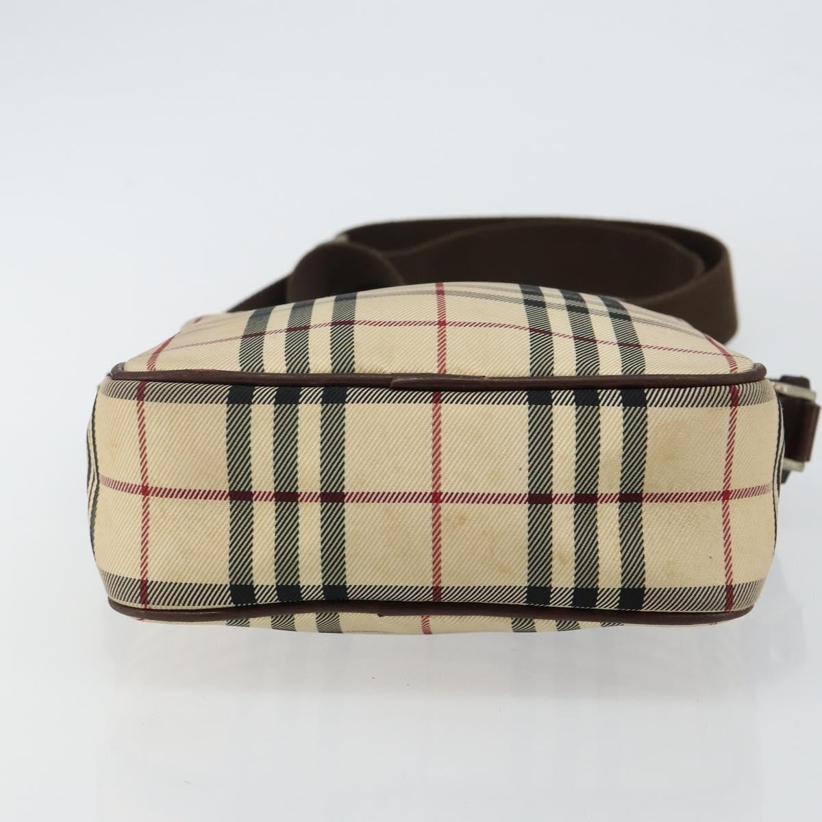 Burberry Zip Messenger Nova Check Canvas And Leather Beige Canvas Shoulder Bag Bag (Pre-Owned)