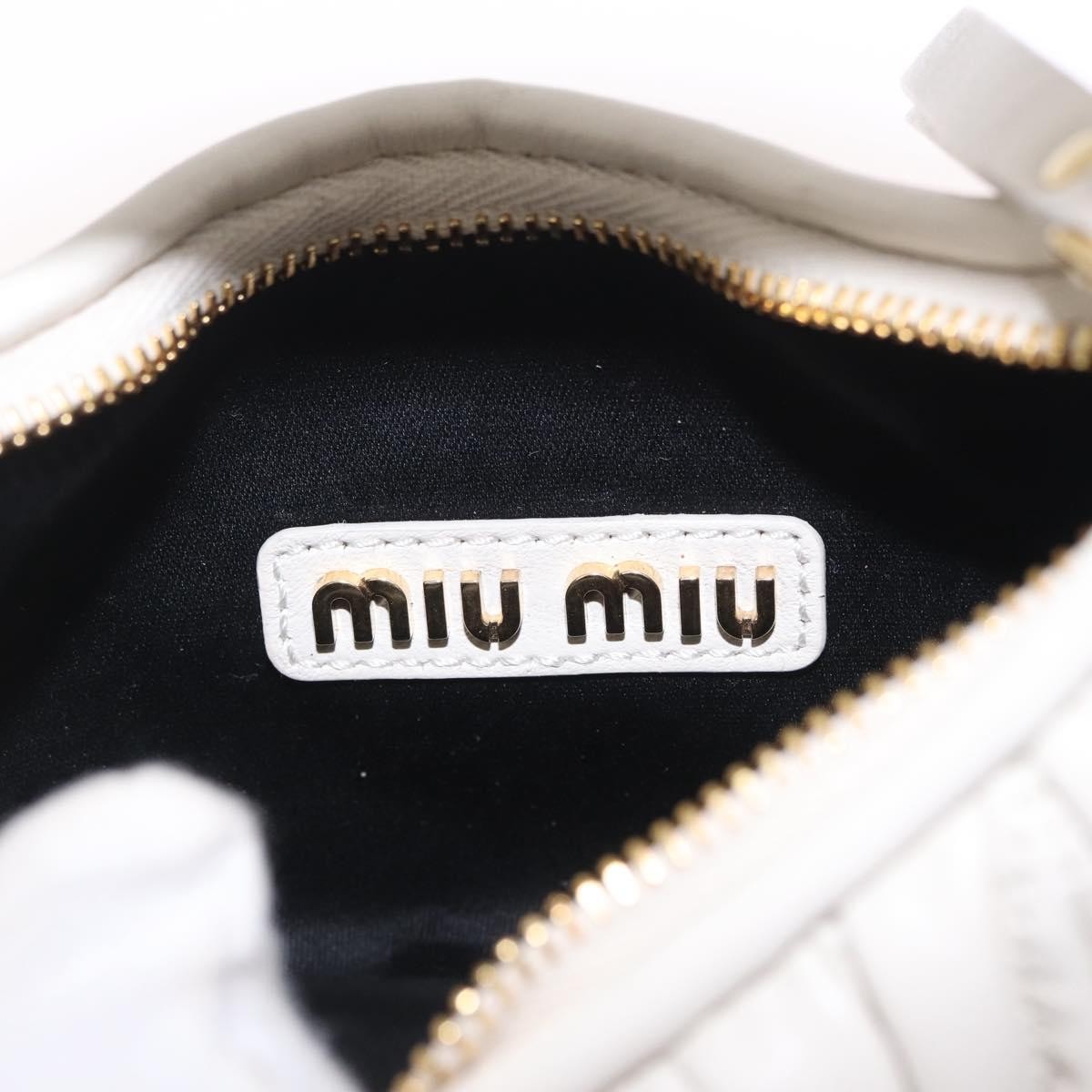 Miu Miu Wander Hobo Matelasse Leather White Leather Shoulder Bag Bag (Pre-Owned)