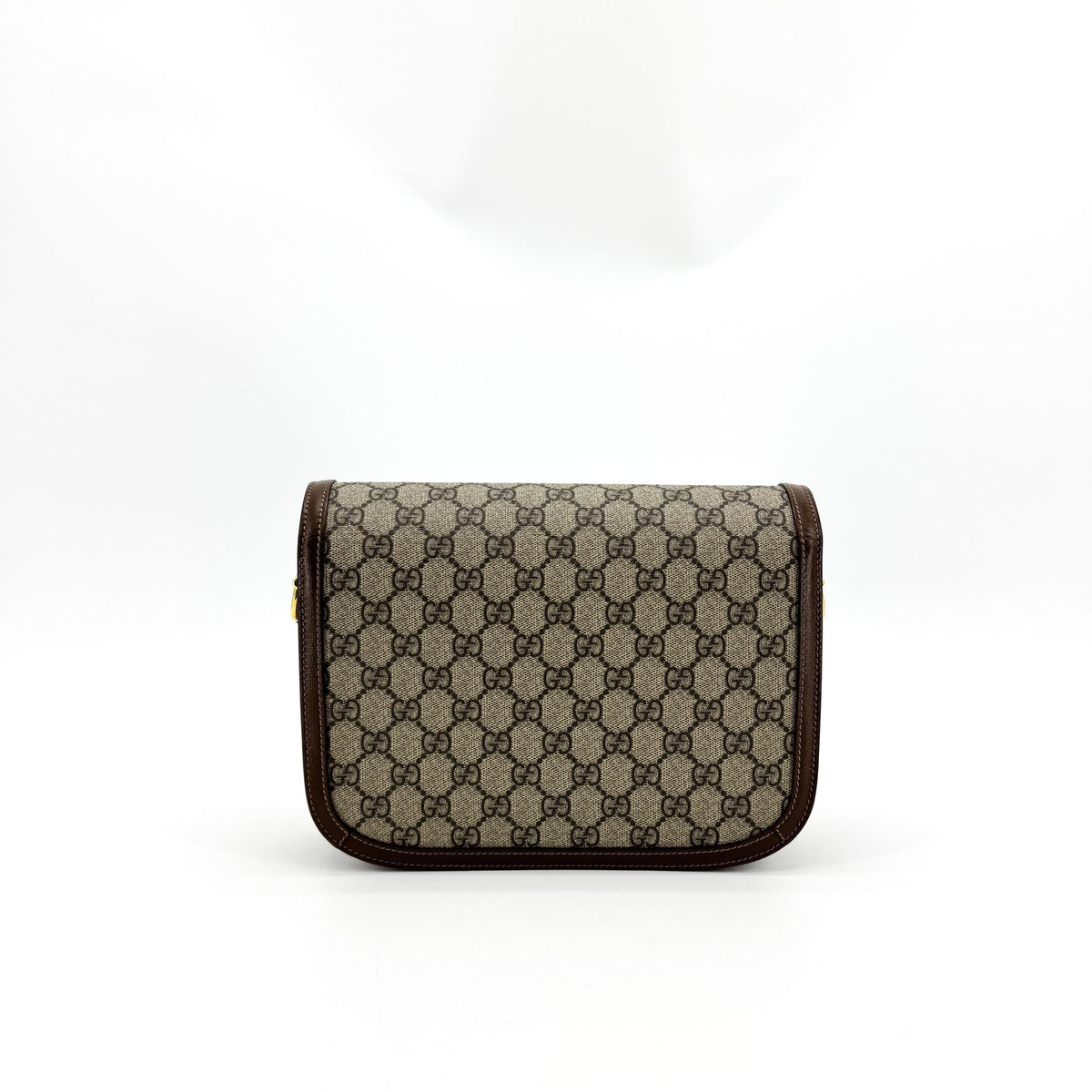 Gucci Horsebit 1955 Gg Coated Canvas With Leather Brown Canvas Shoulder Bag Bag (Pre-Owned)