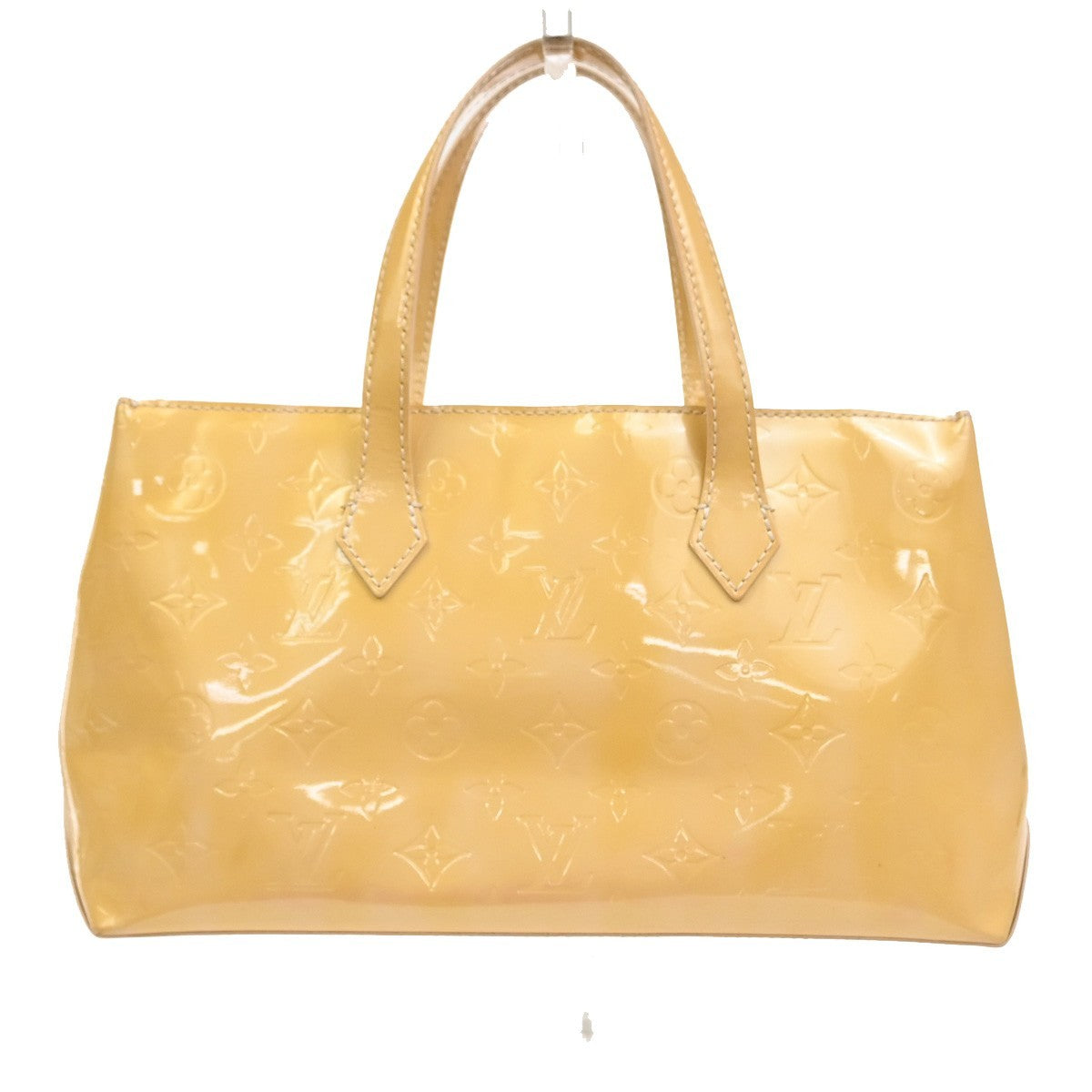 Louis Vuitton Wilshire Monogram Vernis Beige Patent_Leather Handbag (Pre-Owned)