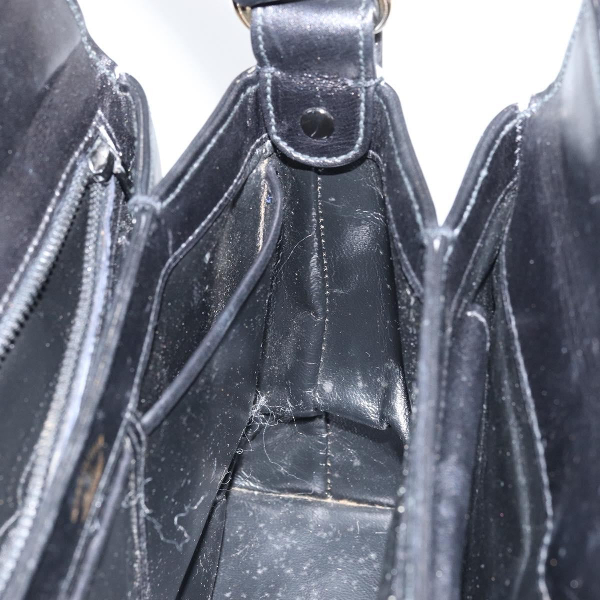 Gucci Vintage Leather Black Leather Handbag (Pre-Owned)