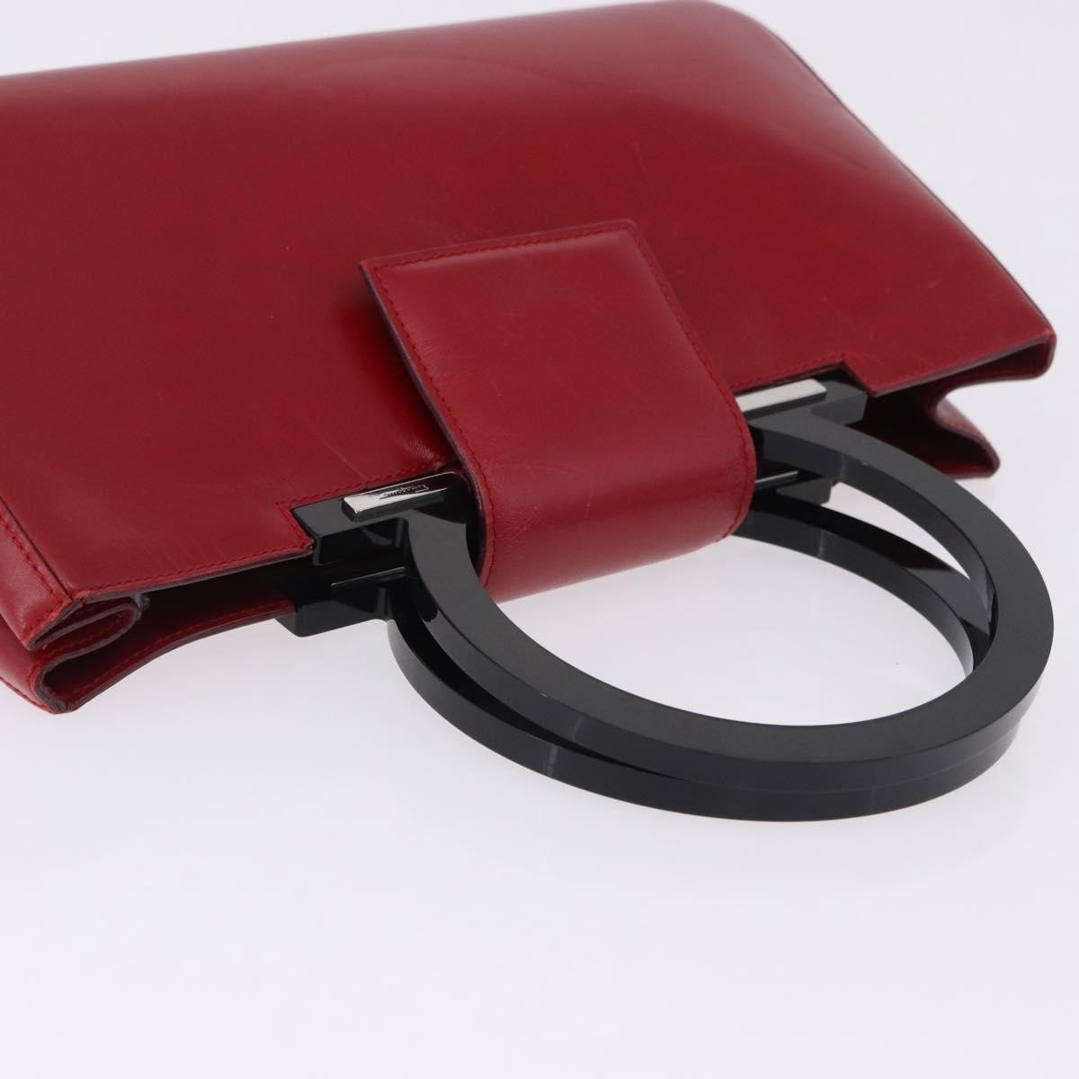Salvatore Ferragamo Gancini Leather Red Leather Handbag (Pre-Owned)