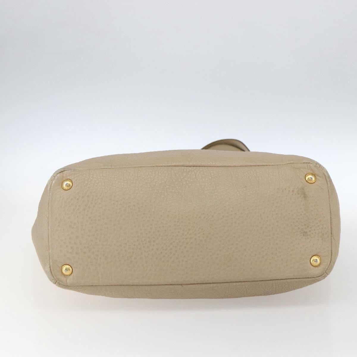 Prada Side Pocket Convertible Vitello Daino Beige Leather Tote Bag Bag (Pre-Owned)